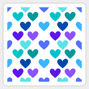 Kawaii Hearts Pattern in White Sticker